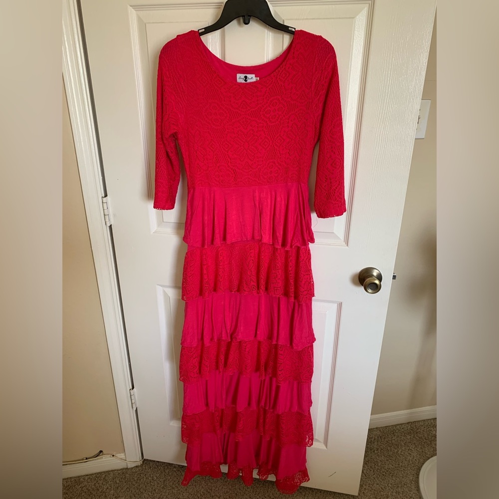 Bright pink vintage dress